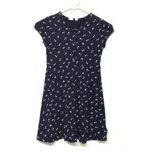 Gap Kids Girl's Navy-Blue Floral Dress Size M (8-9)